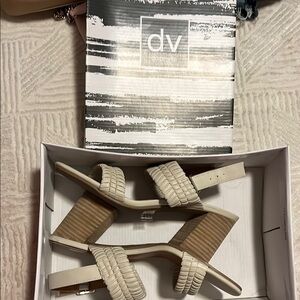 DV by Dolce Vita Cream Heels with Woven Texture